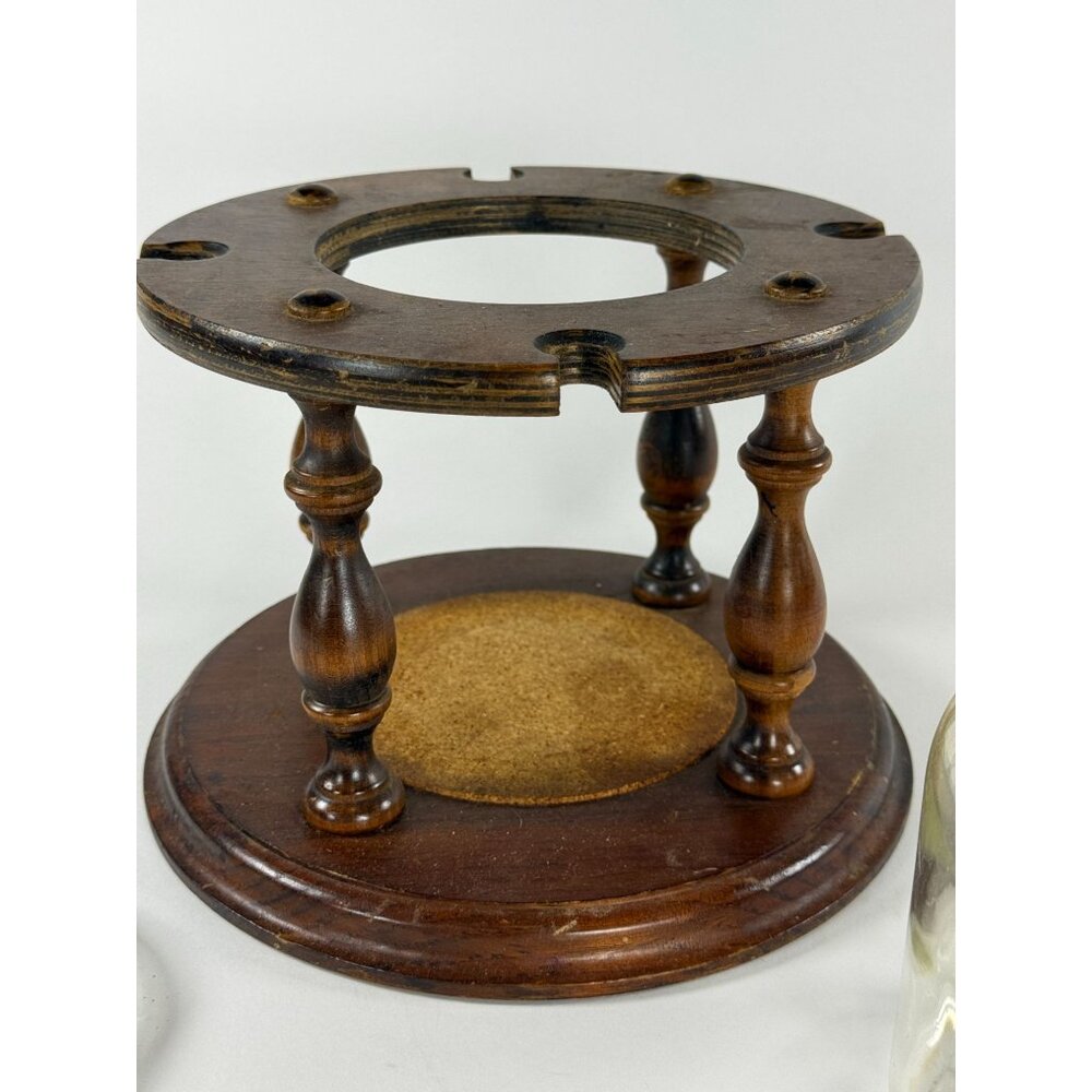 Vintage Cornwall Pipe Stand Wooden Holder w Container Rustic Decor Upcycled Bar - Picture 7 of 14